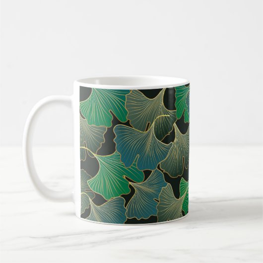 Mug Luxueux or Ginkgo, art vintage. (Gauche)