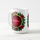 Mug Luxurious Gold Crown Frame Adorned With Roses (Devant gauche)