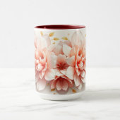 Mug Luxury Coquette Rococo Floral Heart Pink (Centre)