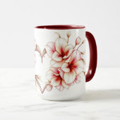 Mug Luxury Coquette Rococo Floral Heart Pink (Devant droit)