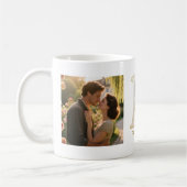 Mug Luxury Cursive Gold White Initial  E + 2 PHOTO (Gauche)