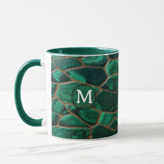 Mug Luxury Emerald Malachite Green Marble Abstract (Gauche)