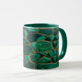 Mug Luxury Emerald Malachite Green Marble Abstract (Devant droit)