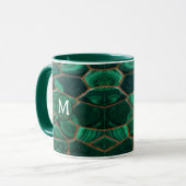 Mug Luxury Emerald Malachite Green Marble Abstract (Devant gauche)