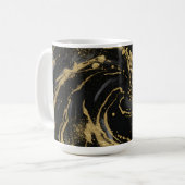 Mug Luxury Gold and Black Abstract Marble (Devant gauche)