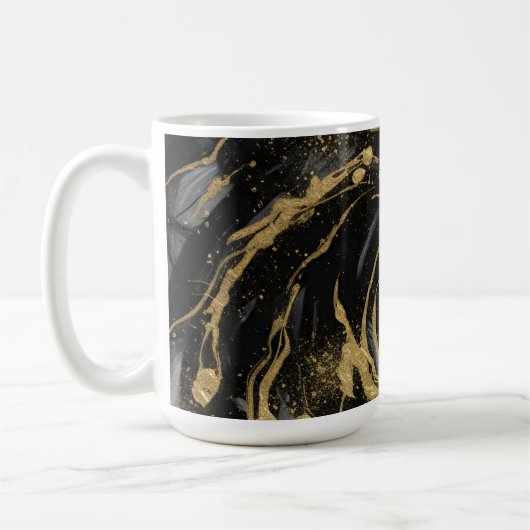 Mug Luxury Gold and Black Abstract Marble (Gauche)