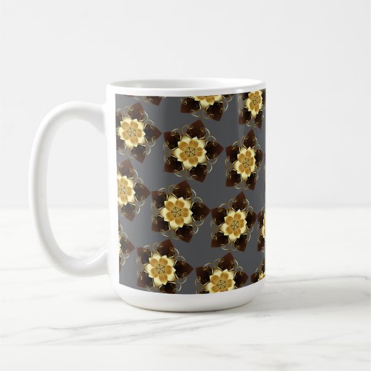 Mug Luxury Golden Floral Mandala Ornamental Design (Gauche)