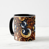 Mug – Luxury Golden Ochre Celestial Moon (Devant gauche)