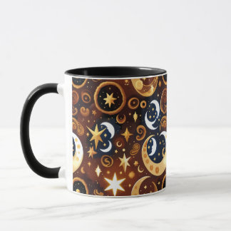 Mug – Luxury Golden Ochre Celestial Moon Mok