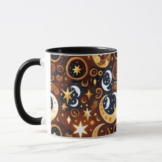 Mug – Luxury Golden Ochre Celestial Moon Mok (Links)