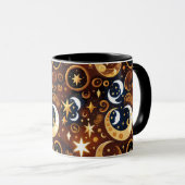 Mug – Luxury Golden Ochre Celestial Moon Mok (Voorkant rechts)
