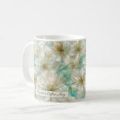 Mug Luxury Jasmine Golden Sage Green Floral Script  (Devant gauche)