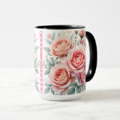 Mug Luxury Pink Roses Beautiful Popular Collection (Devant droit)