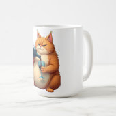 Mug Luxury Tipsy Cat Modern Art Illustration (Devant droit)