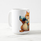 Mug Luxury Tipsy Cat Modern Art Illustration (Devant gauche)