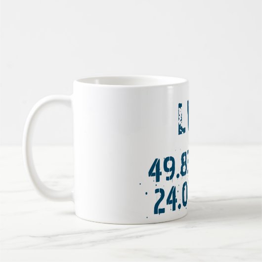 Mug Lviv Ukraine Latitude & Longitude désistée (Gauche)