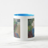 Mug Lydia faisant du crochet dans le jardin à marneux (Centre)