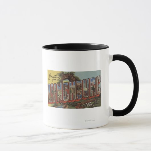 Mug Lynchburg, Virginie - Scènes de grandes lettres (Droite)