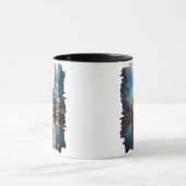 Mug Lynx dans le reflet du lac forestier (Centre)