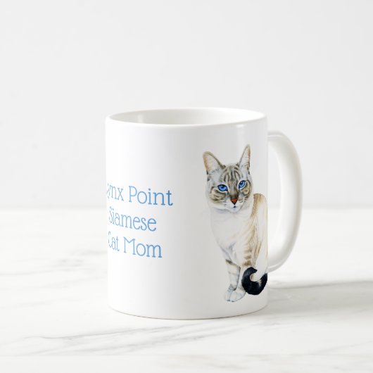 Mug Lynx Point Siamese Parent Chat Personnalisable (Devant droit)