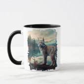 Mug Lynx roux dans une forêt embrumée (Gauche)