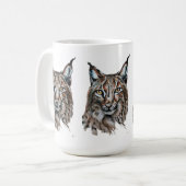 Mug Lynx - Spirit Animal, Aquarelle Totem Joga Guide (Devant gauche)