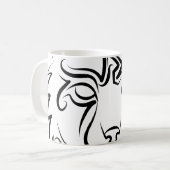 Mug Lynx tribale noire et blanche (Devant gauche)