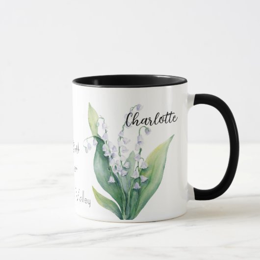 Mug Lys de la vallée mai Mois de naissance Fleur (Droite)