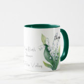 Mug Lys de la vallée mai Mois de naissance Fleur (Devant droit)