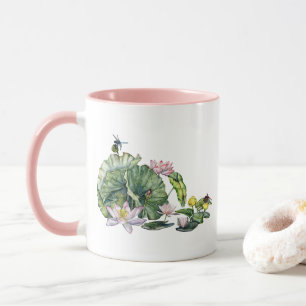 Mug Lys d'eau japonais et fleurs de Lotus