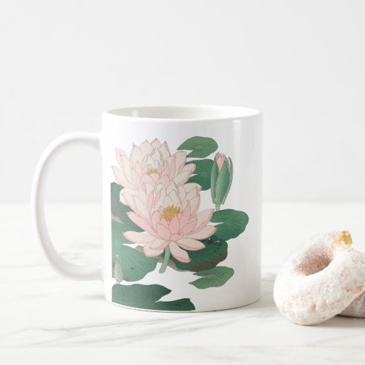 Mug Lys d'eau par Ohara Koson (Avec donut)