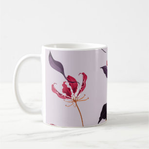 Mug Lys flamme florissante : Motif de jardin fleuri.