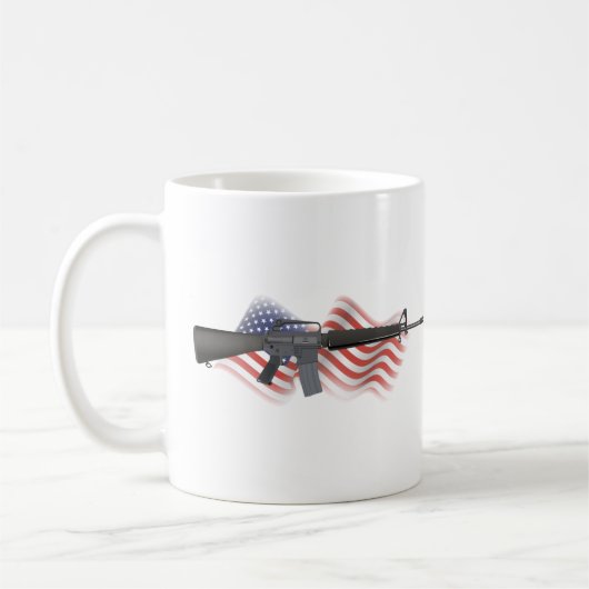 Mug M16 Rifle avec drapeau américain (Gauche)