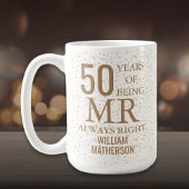 Mug M. Always Right Fun 50e anniversaire Coeurs d'or