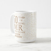 Mug M. Always Right Fun 50e anniversaire Coeurs d'or (Devant gauche)