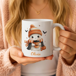 Mug M automne personnalisé Cozy Ghost et Pumpkin Spice
