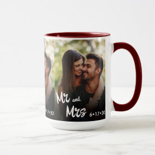 Mug M. et Mme Brosse Chic Typographie Photo Cadeau