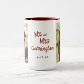 Mug M. et Mme Brosse Script Typographie Photo Cadeau (Centre)