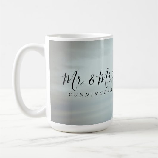 Mug M. et Mme Script Monogram Photo Mariage (Gauche)