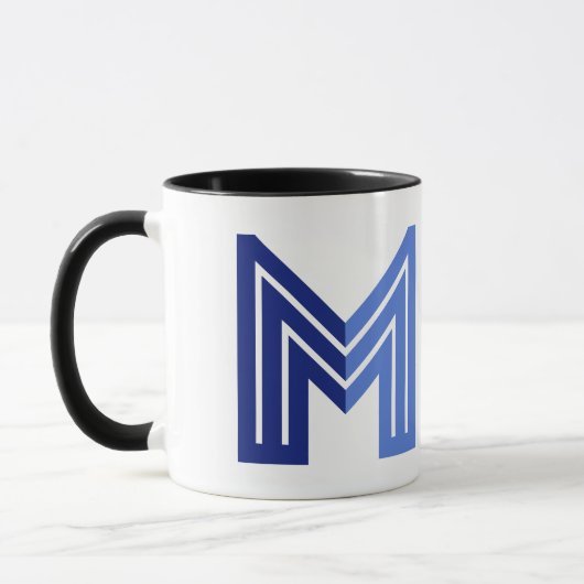 Mug M Géométrique Abstrait Bleu (Gauche)
