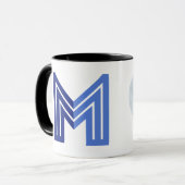 Mug M Géométrique Abstrait Bleu (Devant gauche)