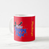 Mug M. Happy Papi avec votre nom sur RED (Devant gauche)