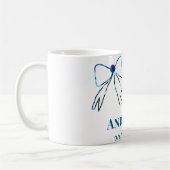 Mug M & Mme ajouter nom date mariage faveur noeud bleu (Gauche)