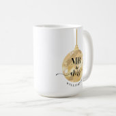 Mug M. & Mme | Élégant Shimmering Gold Newlyweds (Devant droit)