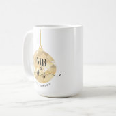 Mug M. & Mme | Élégant Shimmering Gold Newlyweds (Devant gauche)