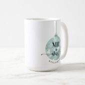 Mug M. & Mme | Élégant Shimmering Turquoise Gold Newly (Devant droit)