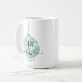 Mug M. & Mme | Élégant Shimmering Turquoise Gold Newly (Devant gauche)