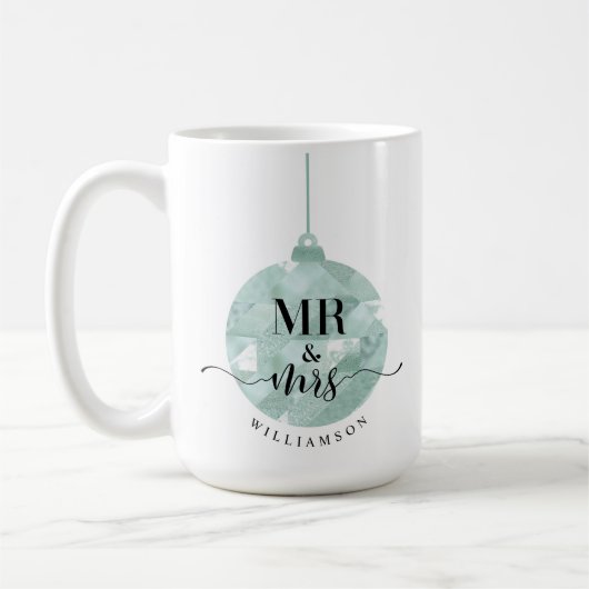 Mug M. & Mme | Élégant Shimmering Turquoise Gold Newly (Gauche)