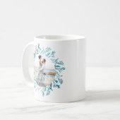 Mug M. & Mme Joy | Blue Holiday Green Wreath Photo (Devant gauche)