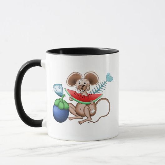 Mug M. Rat savourant son repas dans le restaurant à or (Gauche)